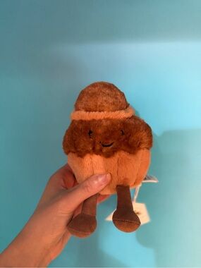 Plush Stuffed Pastry Character - Brown & Orange muffin